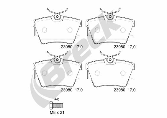 Set placute frana,frana disc 23980 00 703 00 BRECK